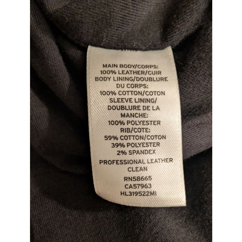 Trouvé Collarless Black Leather Moto Jacket with Ribbed Knit Panels M - Picture 5 of 9